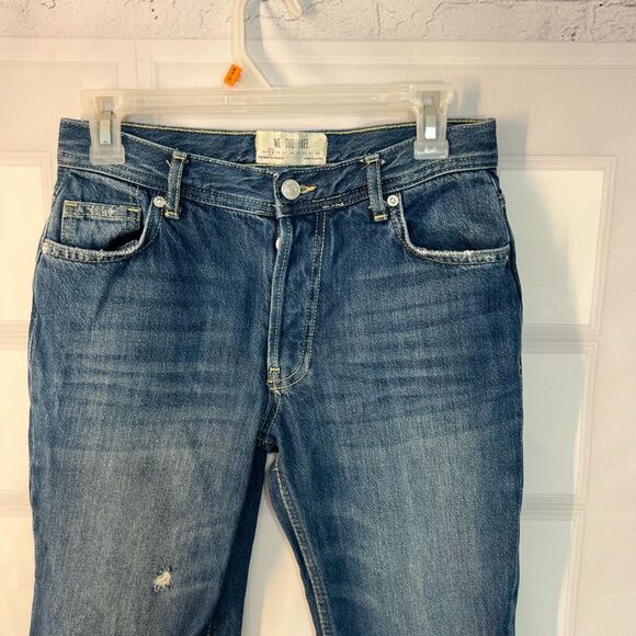 FREE PEOPLE STRAIGHT UP BAGGY MEDIUM WASH HIGH RISE JEANS size 25 - Picture 3 of 12